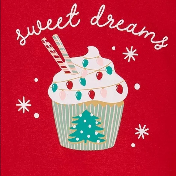 Carter's Toddler Girls Sweet Dreams Holiday Cupcake Fleece Pajamas, 2 Pc Set 2T - Picture 4 of 6
